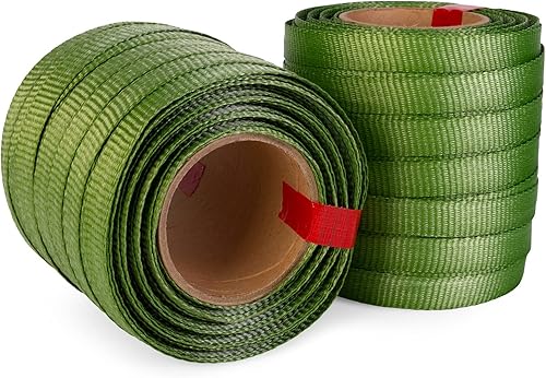 Miniatura 9 de IDL Packaging Cuerda plana para atar árboles de 3/4 pulgadas x 250 pies, resistencia a la rotura de 1800 libras, verde (paquete de 4) - Correas