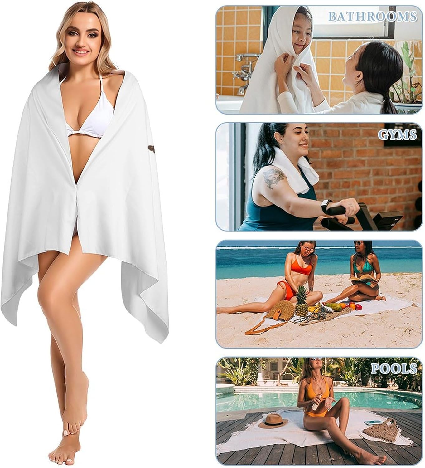 Bigfoot Carrying Wind Chimes Sasquatch Bath Towel Beach Towels Quick Dry Oversized Bath Blanket Highly Absorbent Towel for Women Men 160x80cm