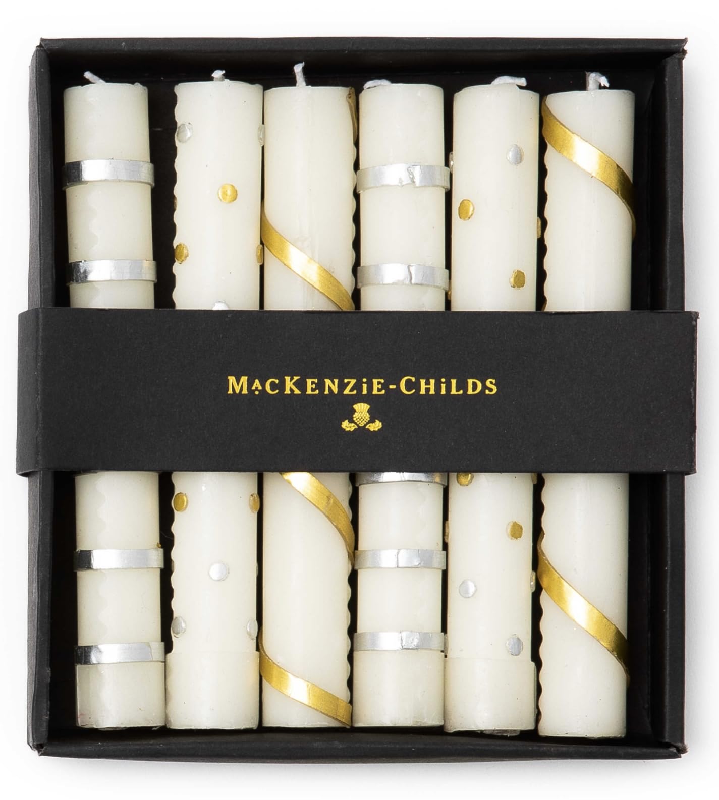 MacKenzie-Childs Mini Dinner Candles - Stars - Set of 6