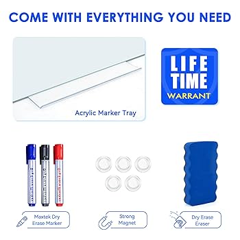 stay.0320 ぷっくりネームボード Amazon.com : maxtek Magnetic Glass Dry Erase White Board, 36