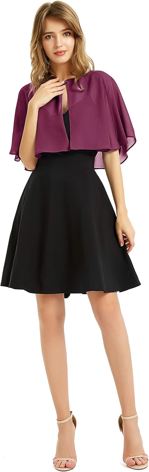 Women's Soft Chiffon Shawl Wraps Shrug for Evening Dress Wedding Cape Bolero Flapper Cover Up - Image 4