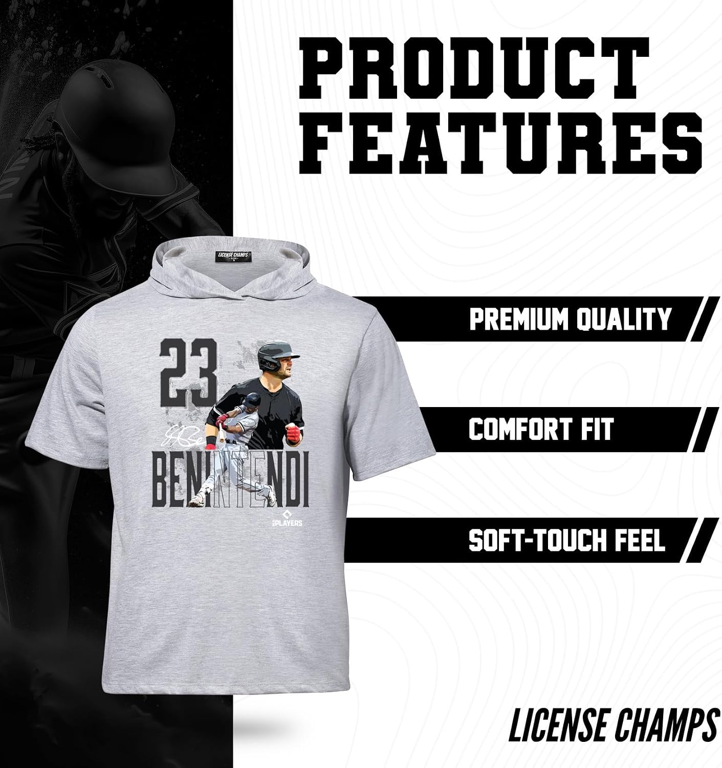License Champs Men's Cotton Short Sleeve Hoodie | Hooded T-Shirt | Official NCAA Merch