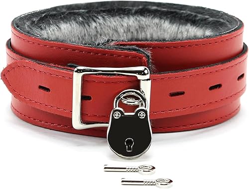 Vista 5 de VP Leather Barcelona Collar de cuero de grano completo Latigo piel sintética de chinchilla (grande, negro)