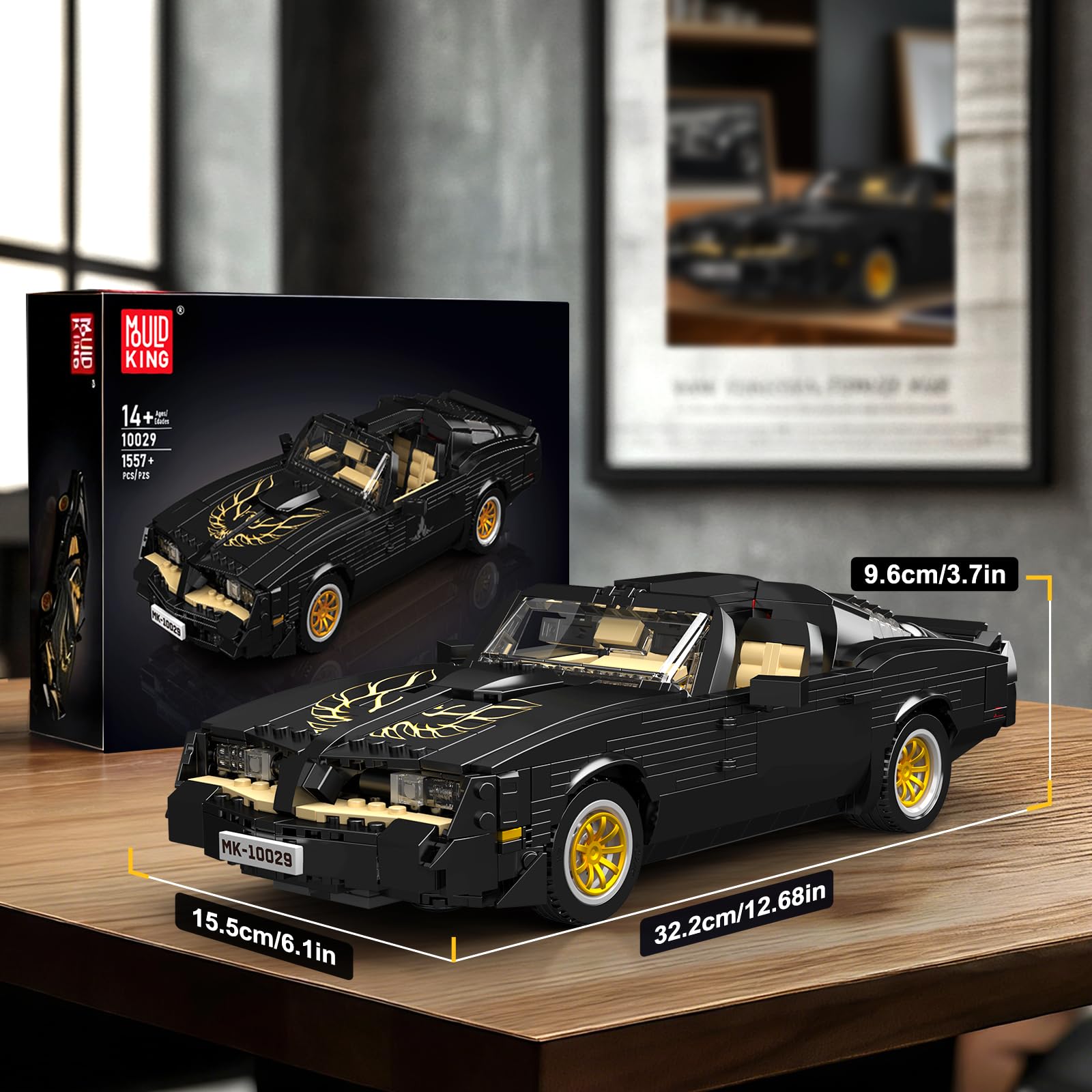Mould King 10029 Tecnología Coche Deportivo Modelo Bloques de Bloques de Construcción Kit, 1157+ Piezas Modelo de Coche Clásico Creativo, MOC Racing Car Bloques de Construcción Kit para Adolescentes