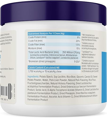 Miniatura 3 de Vetnique Glandex Probióticos diarios para perros con prebióticos para apoyar la salud intestinal con fibra y enzimas digestivas, masticables