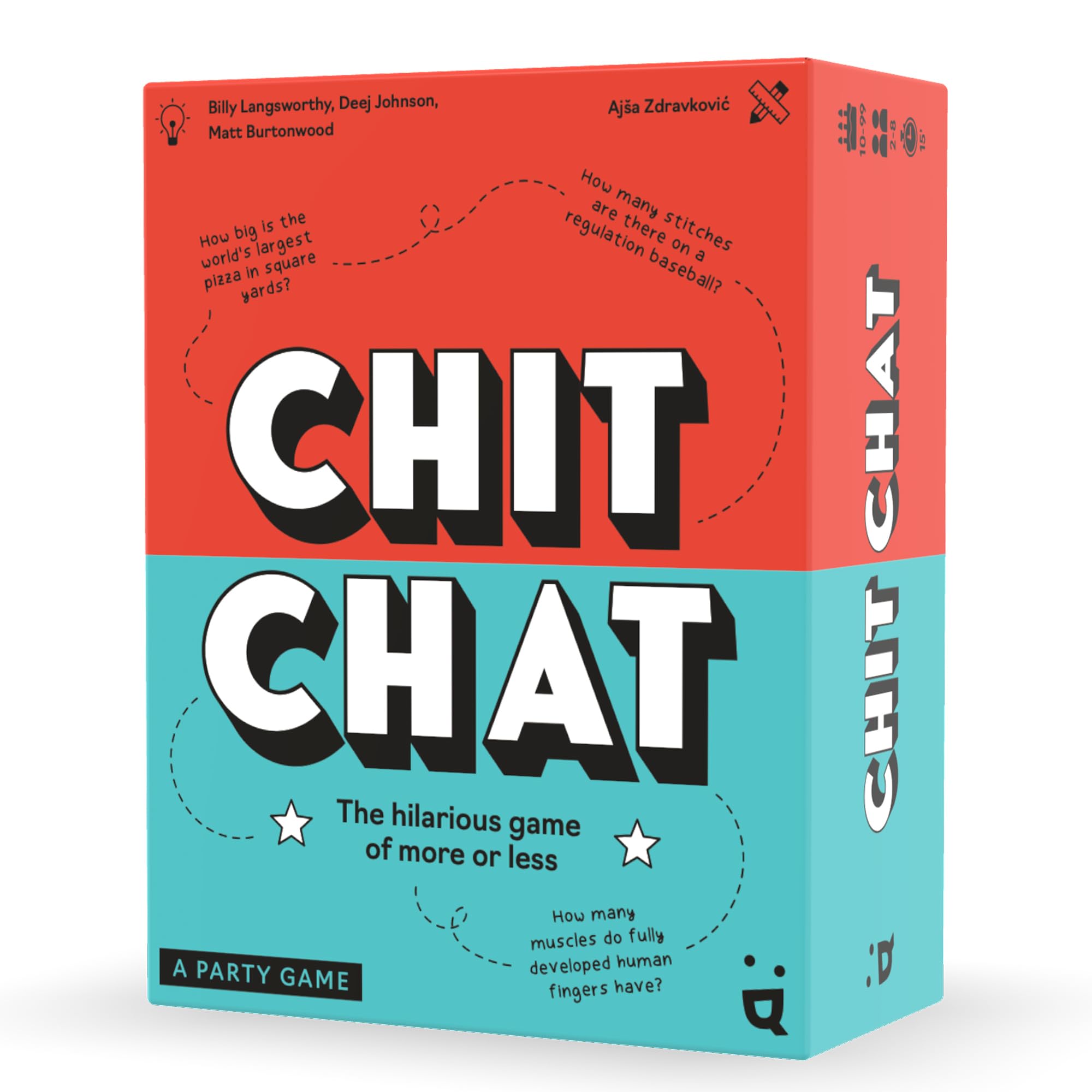 Helvetiq | Chit Chat | Team Party Card Game | Ages 8+ | 4-10 Players | 15 Minutes Playing Time