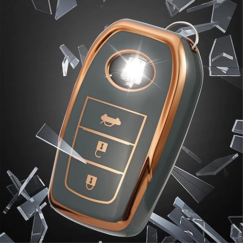 Miniatura 3 de Compatible con Toyota Crown Prado RAV4 Carcasa de llave de coche TPU suave aplicable a Vellfire Vios funda de llave de coche, Negro -