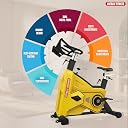 Energie Fitness Transformer Spinning Bike FB-5817 | 26kg Flywheel Indoor Exercise Cycle for Home & Gym, Adjustable Seat & Handlebars, Friction Resistance, Heavy-Duty 200kg User Capacity (Yellow) gallery image