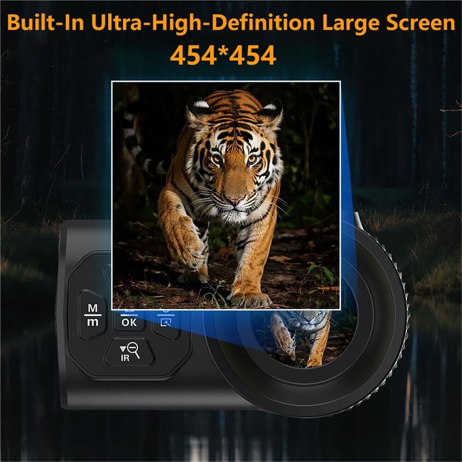 Gafas de visión Nocturna 4K montadas en la Cabeza, monocular infrarrojo con Zoom 8X, batería de 2200 mAh, Tarjeta de 32 GB, Rango de visión de 300 m for Acampar, vigilancia, Caza
