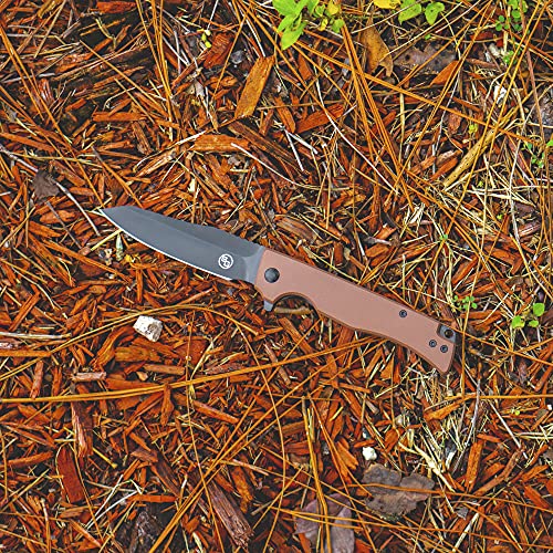 Statgear Ausus Slim - D2 Folding Everyday Carry Edc Pocket Knife (Tan) #TOP5