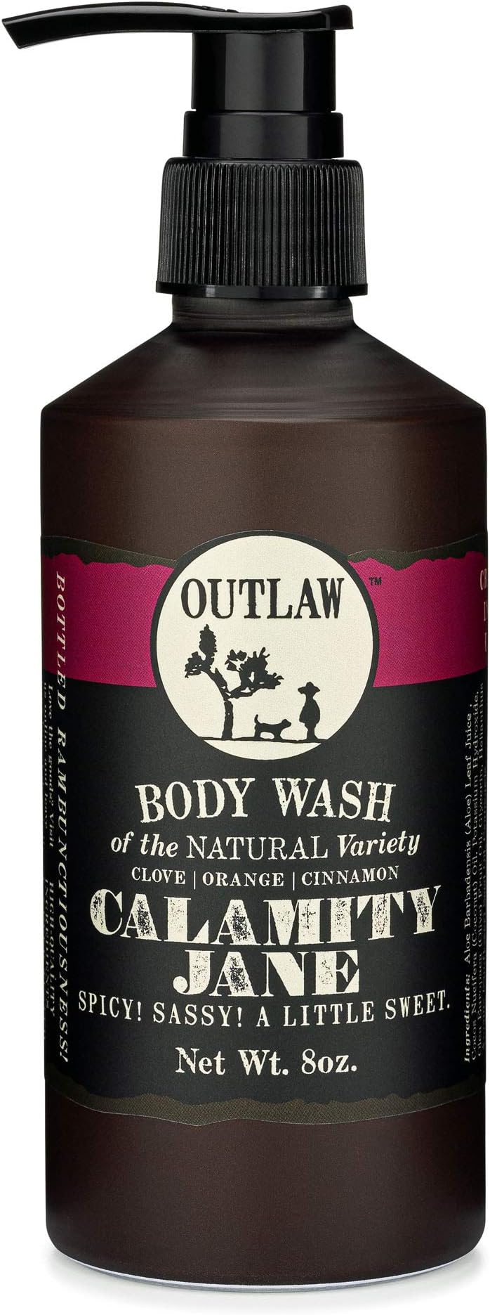 Natural Body Wash - Clove, Orange, Cinnamon, & Whiskey - Outlaw Calamity Jane - Spicy & Sweet, Like a Legend - 8 Fluid Ounces