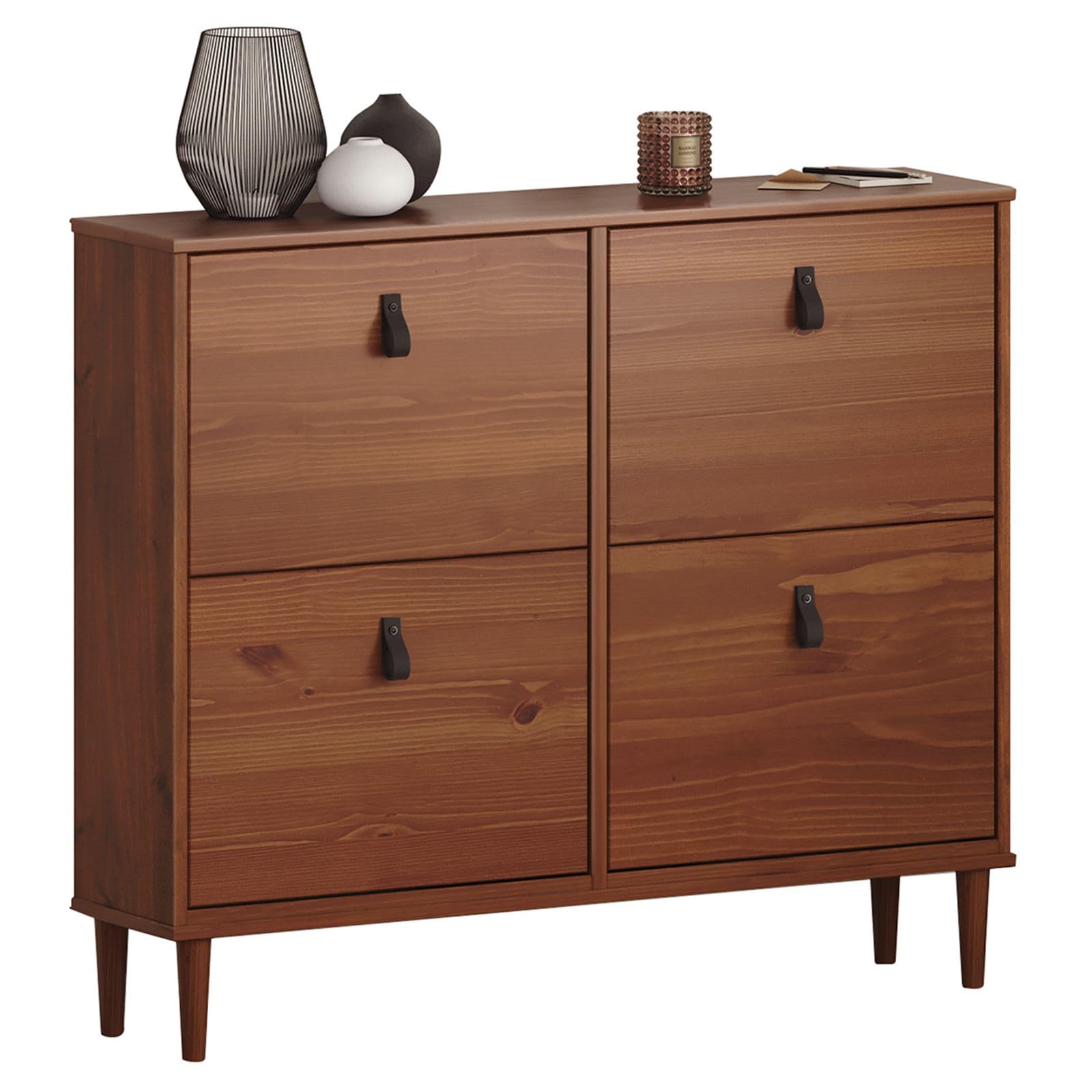 IDIMEX Sapateira Madeira Horizontal Organizadora 4 Portas Mikka