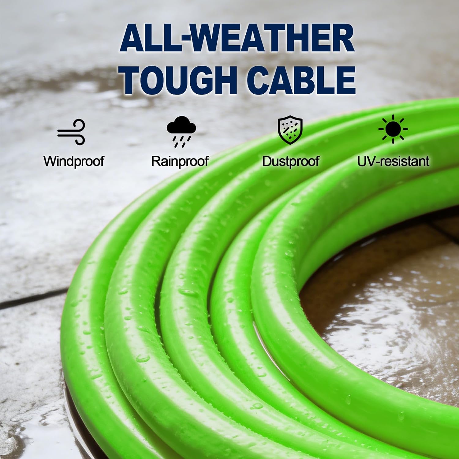 EP 15 Ft 30-Amp Generator Extension Cord, 4-Prong 125/250V 7500W NEMA L14-30P/R, 10 Gauge SJTW Locking Power Cord for Transfer Switch, Portable Generators Green