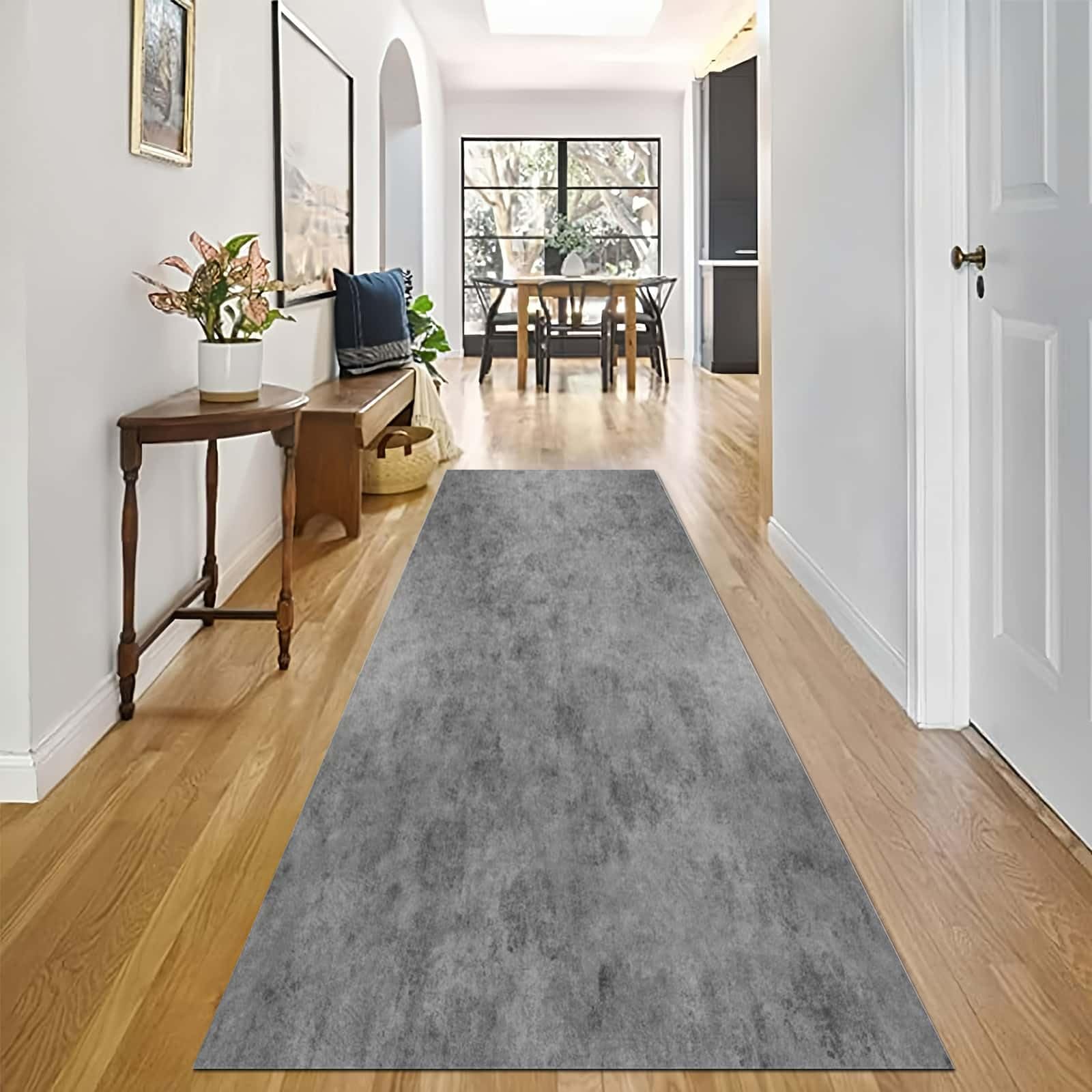 Tapis de couloir antidérapant gris de passage résistant pour intérieur moderne
