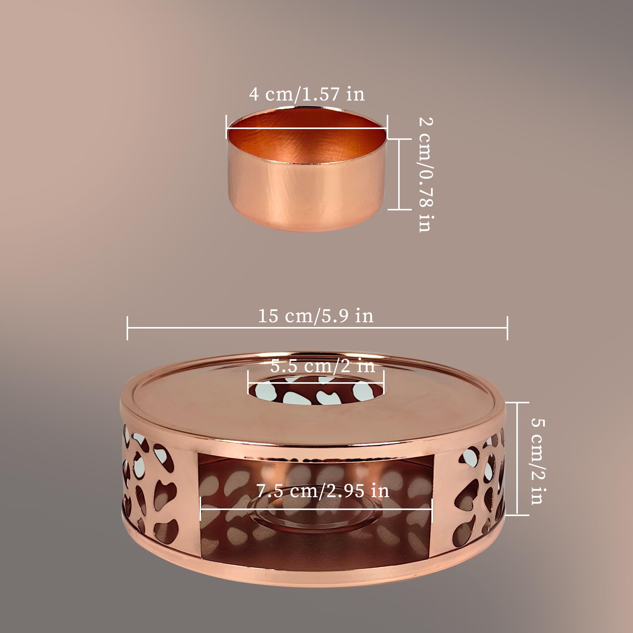 Teapot Candle Warmer, Tea Light Heater, Teapot Heating Base with Candle Holder (D-Champagne Gold)
