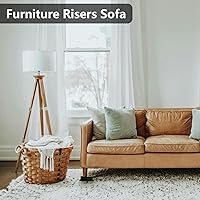 Vista 6 de Paquete de 4 elevadores de cama de 1 pulgada, elevadores de muebles de 2 pulgadas, negros, elevadores de cama resistentes para mesa, sofá, silla