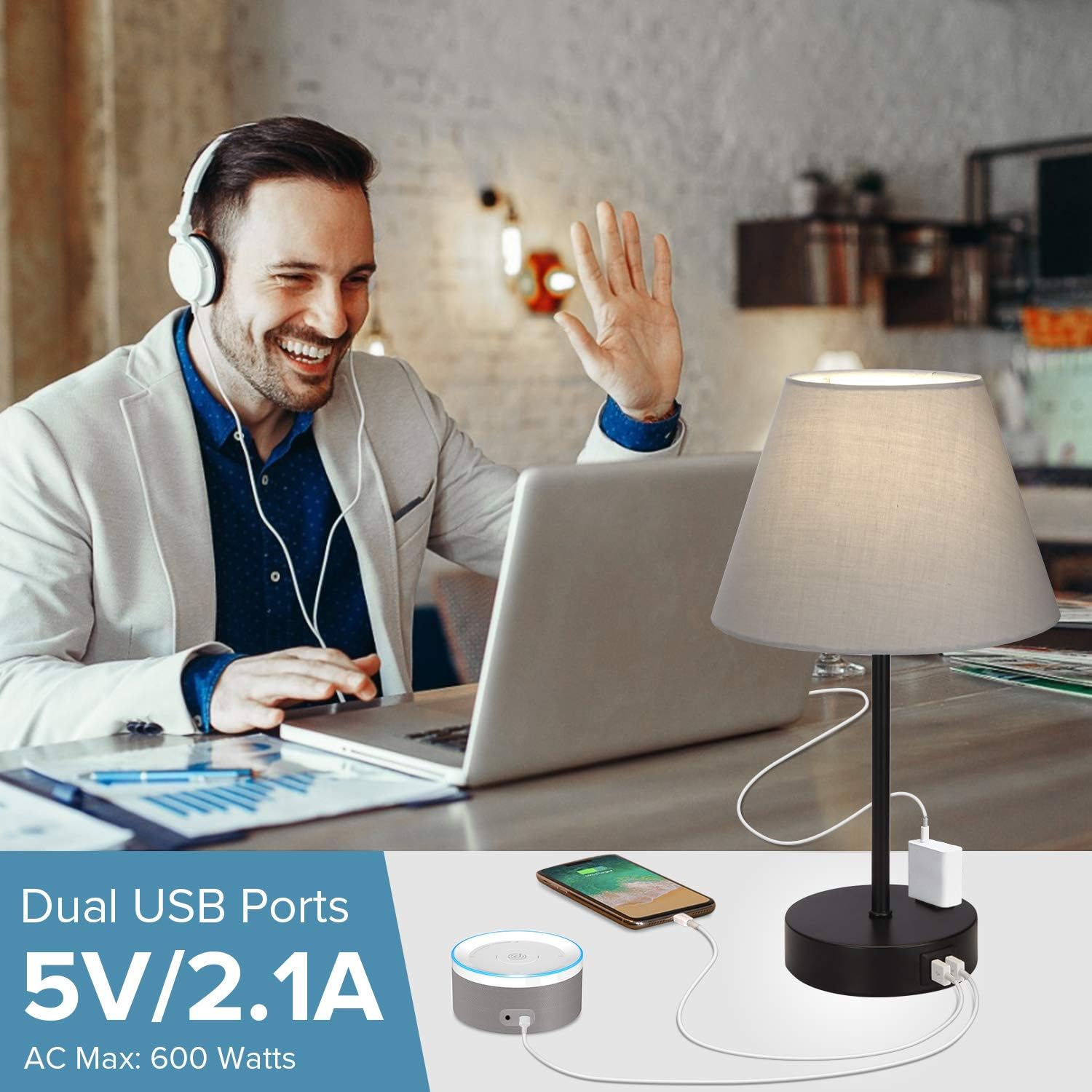 Prоmо 40% оƒƒ Touch Control Table Lamp Set of 2, Small Bedside Lamp with 2 USB Ports and AC Outlet, 3 Way Dimmable Nightstand Lamp Modern Gray Shade Simple Desk Lamp for Bedroom, Office or Dorm, LED Bulb Included Exсluѕіvе Dіѕсоunt 50% Prісе Touch Control Table Lamp Set of 2, Small Bedside Lamp with 2 USB Ports and AC Outlet, 3 Way Dimmable Nightstand Lamp Modern Gray Shade Simple Desk Lamp for Bedroom, Office or Dorm, LED Bulb Included