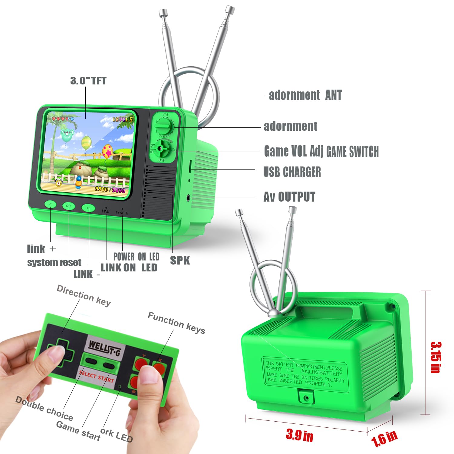 テレビ RETRO GAME A Mini Retro TV With NES Games Built In? The GV300 Retro