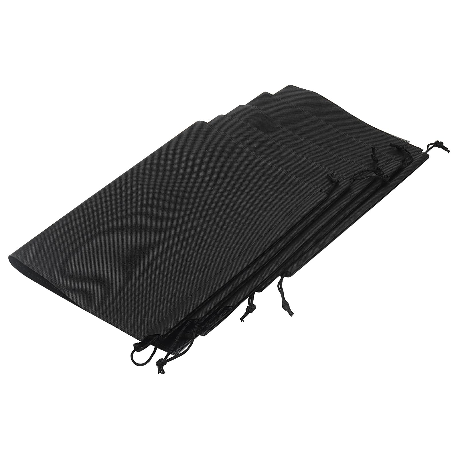 30 Stück Reise Schuhbeutel mit Kordelzug, 44 x 32 cm große Schuhbeutel mit Sichtfenster, Schuh Aufbewahrungstasche, Schwarz Stoff Schuhtasche für Reisen Zuhause