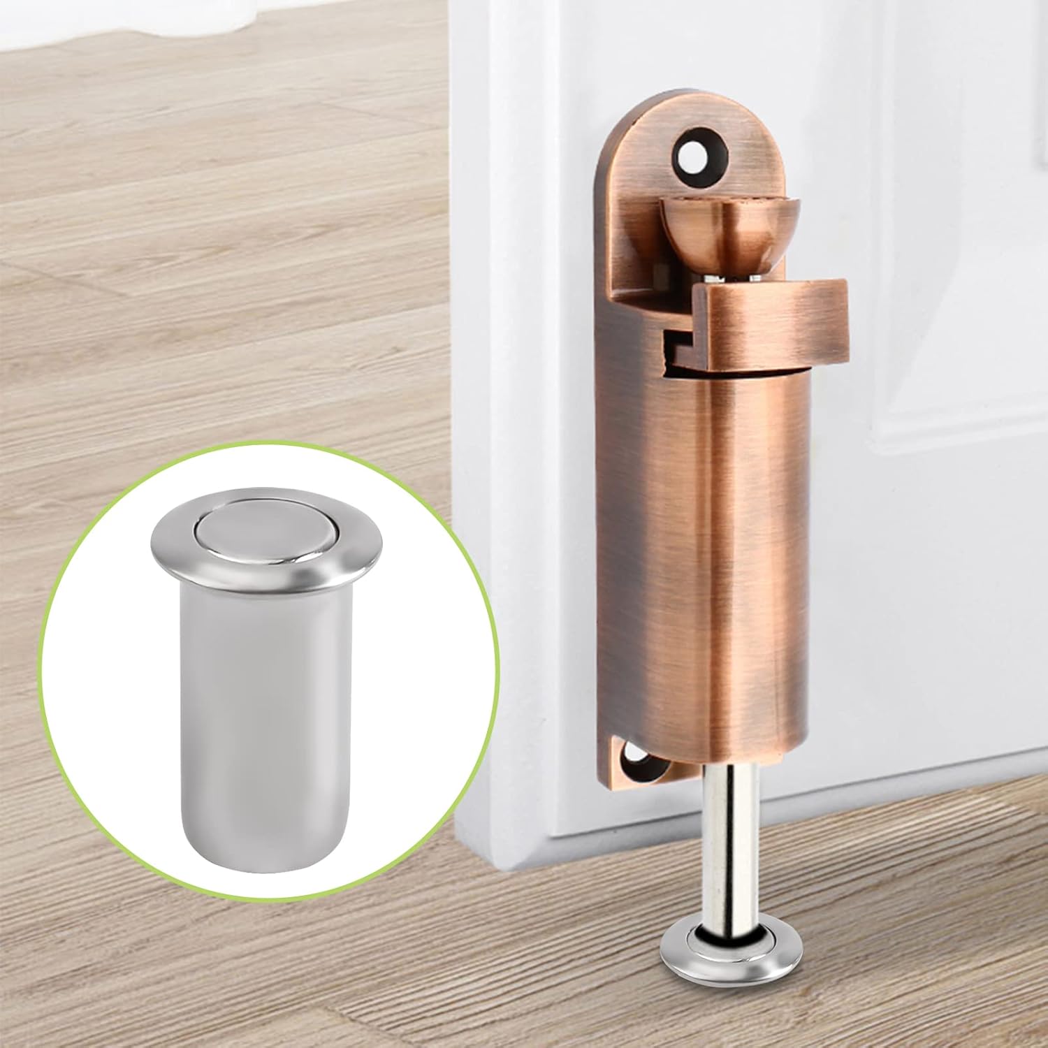 Door Latch Dust Protector, 6PCS Stainless Steel Silver Barrel Bolt Lock Hardware Dust-Proof Security Sliding Lock Inserts Replacement for Interior and Outdoor Latch (15mm/0.59in)
