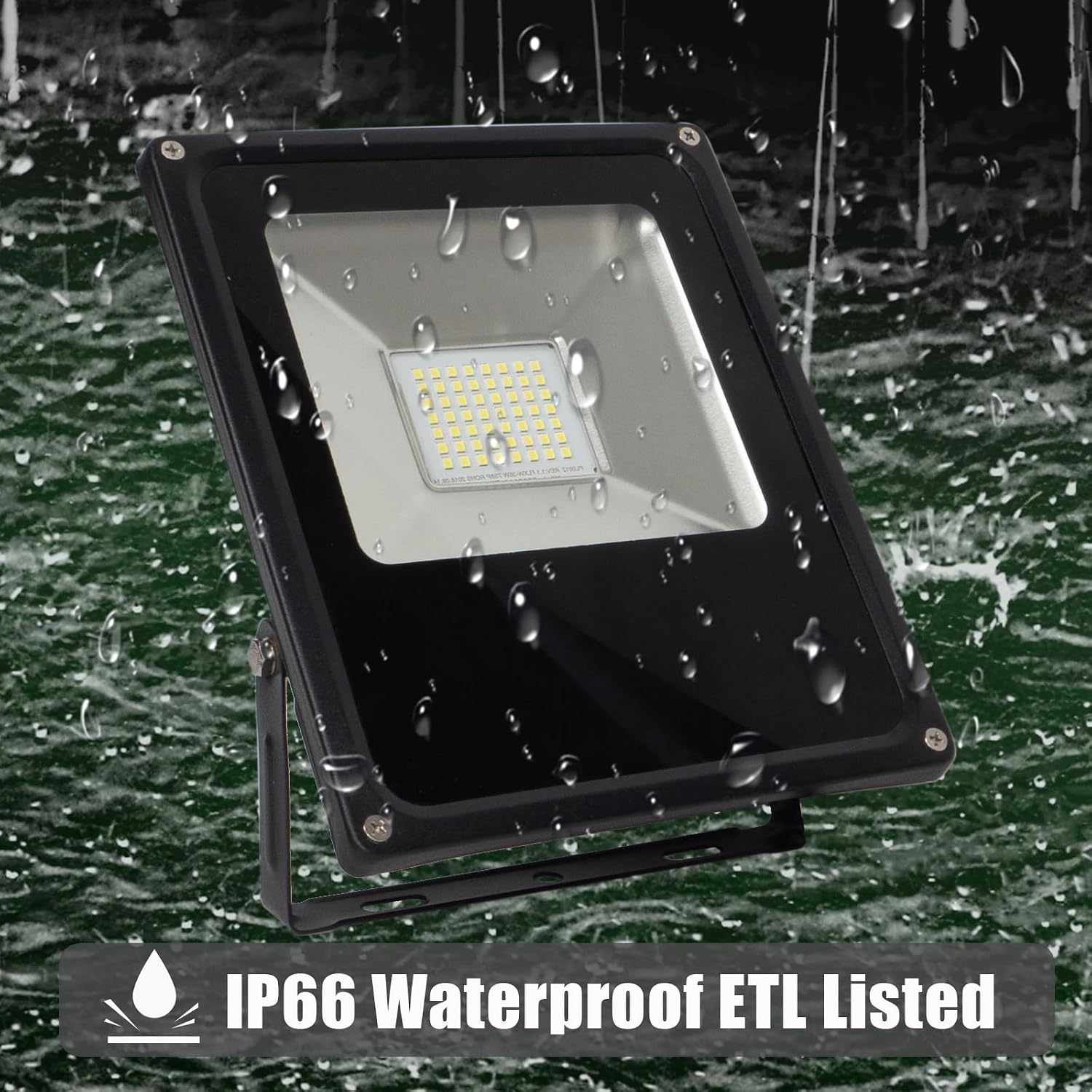 ILLSTAR LED Flood Light Outdoor,35W 5000LM, 100-277V Input, IP66 Waterproof, ETL Certified, for House, Patio, Arena, Backyard, Garage，IP66 Waterproof,ETL Certified.