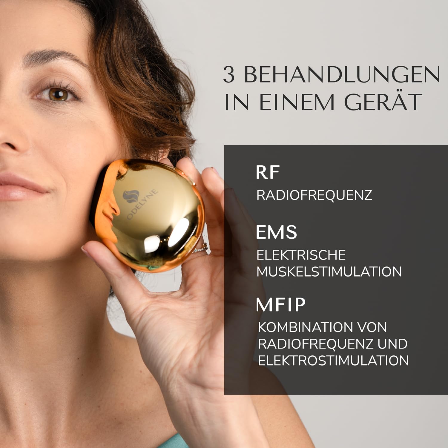 Radiofrequenz-Gerät für das Gesicht: Hautstraffung mit 20 RF-Modulen und Mikrostrom EMS Technologie, Stempel- und Gleitmodus, NTC-Temperatursensor, 3,5mm Eindringtiefe für Anti-Aging