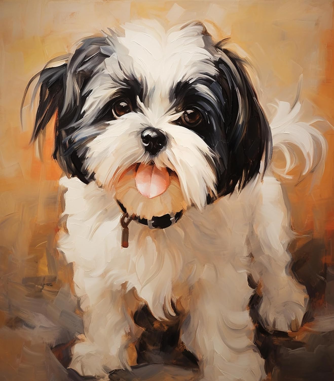 Malen Nach Zahlen Set – Shih Tzu Hund Motiv, 40x50 Cm Leinwand Mit Acrylfarben & Pinseln