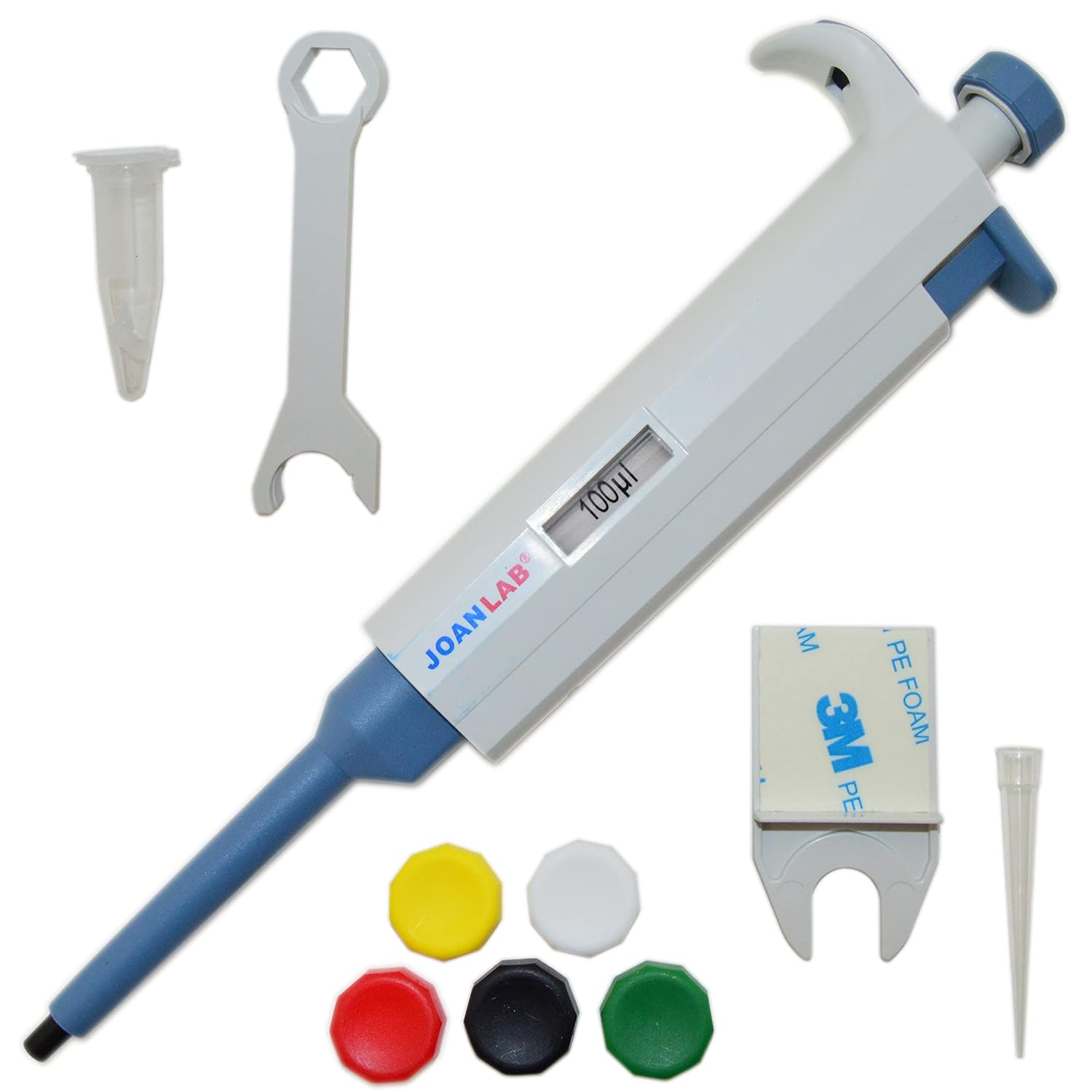 JoanLab 100µL Precision Mechanical Pipettor Micropipette, Accurately and Precisely Samples and Dispenses Liquid