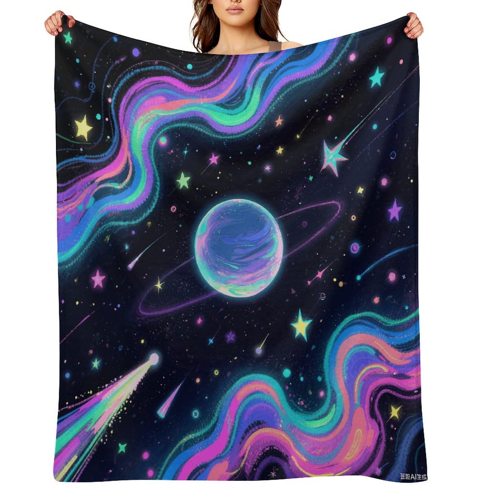 Starry Cosmos Throw Blanket for Couch and Bed Super Soft Warm Lightweight Throw Blankets Cozy Fuzzy Flannel Blanket Personalized Decorative Blankets for Sofa Decor 60"x80"