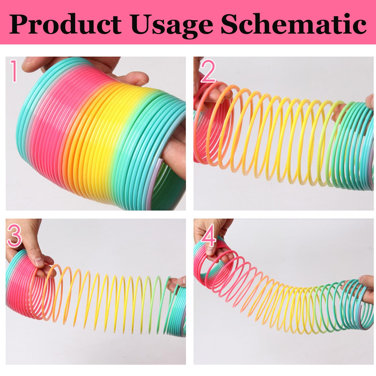 2 Piezas Muelle Juguete, Gadget para Niños, Spring Toy, Rainbow Spiral, Mini Muelle Divertido