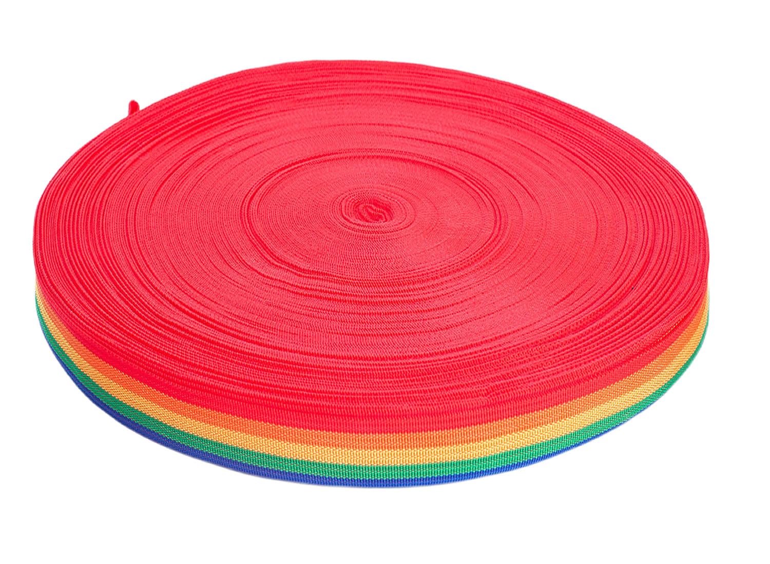TUKA-i-AKUT 91 m x 50 mm taśma PP – grubość 1,1 mm – tęczowy pas z polipropylenu – 91 m (100YD) długość i szerokość 50 mm, 5 kolorów, TKB5073