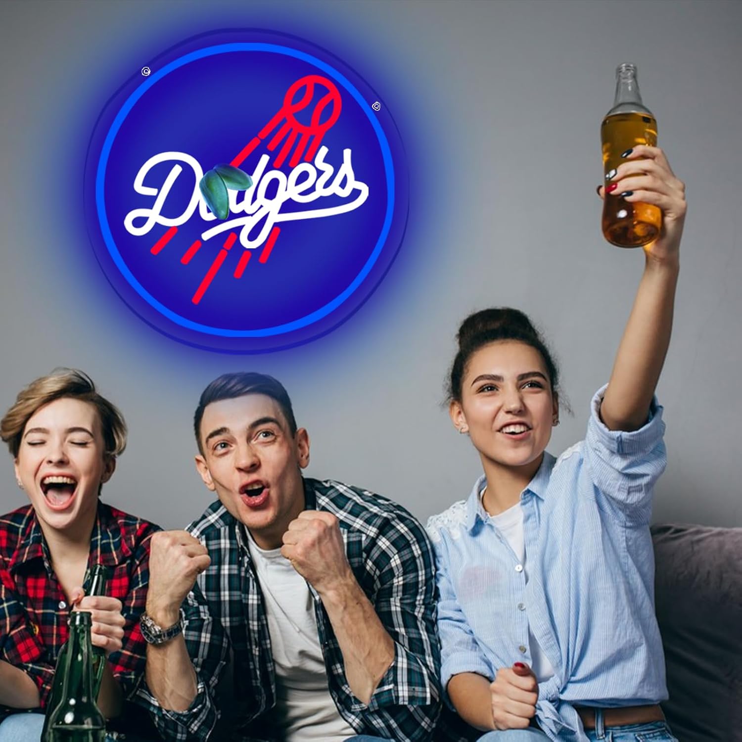 Baseball Team Neon Signs for Wall Decor, Dimmable Led Neon Lights for Man Cave Or Garage Decoration, Neon Sign For Bar, Dorm Room, Party Decoration,Game Room Decoration 12.2 * 12.2inch