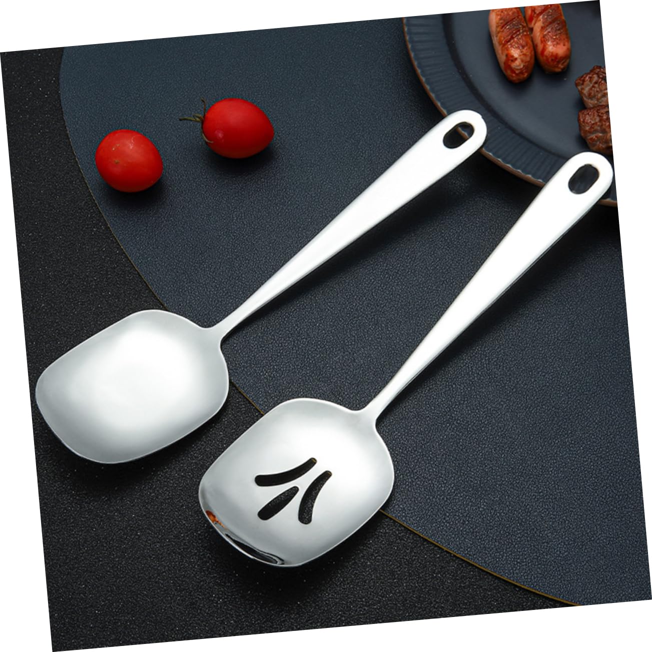 Cabilock Stainless Steel Slotted Spoon for Portion Control Multifunctional Serving Utensil for Home Restaurant Buffet Food Separation Tool Stainless Steel Design