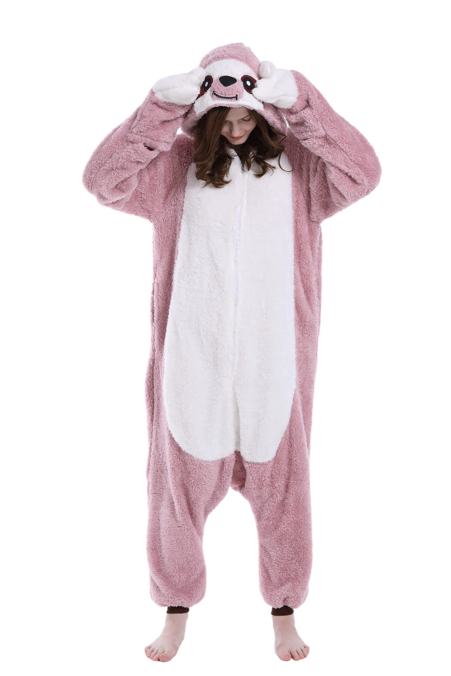 Deley Unisex Adult Sloth Onesie Animal Cosplay Pajamas One Piece