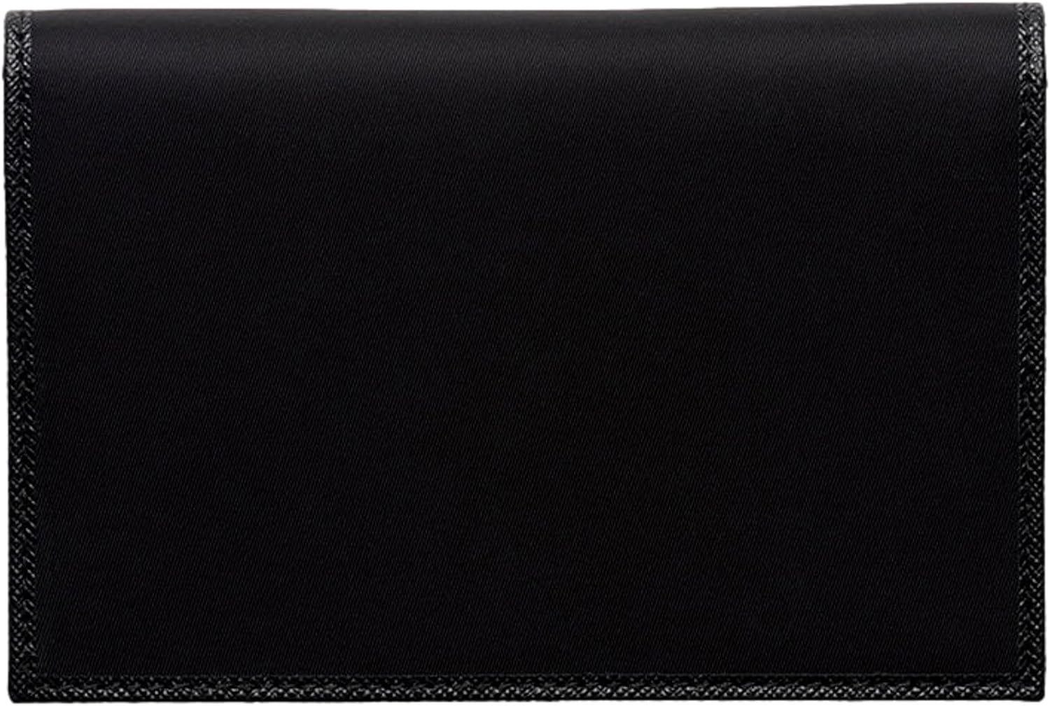 Prada Black Re-Nylon Tessuto Saffiano Leather Passport Travel Wallet New