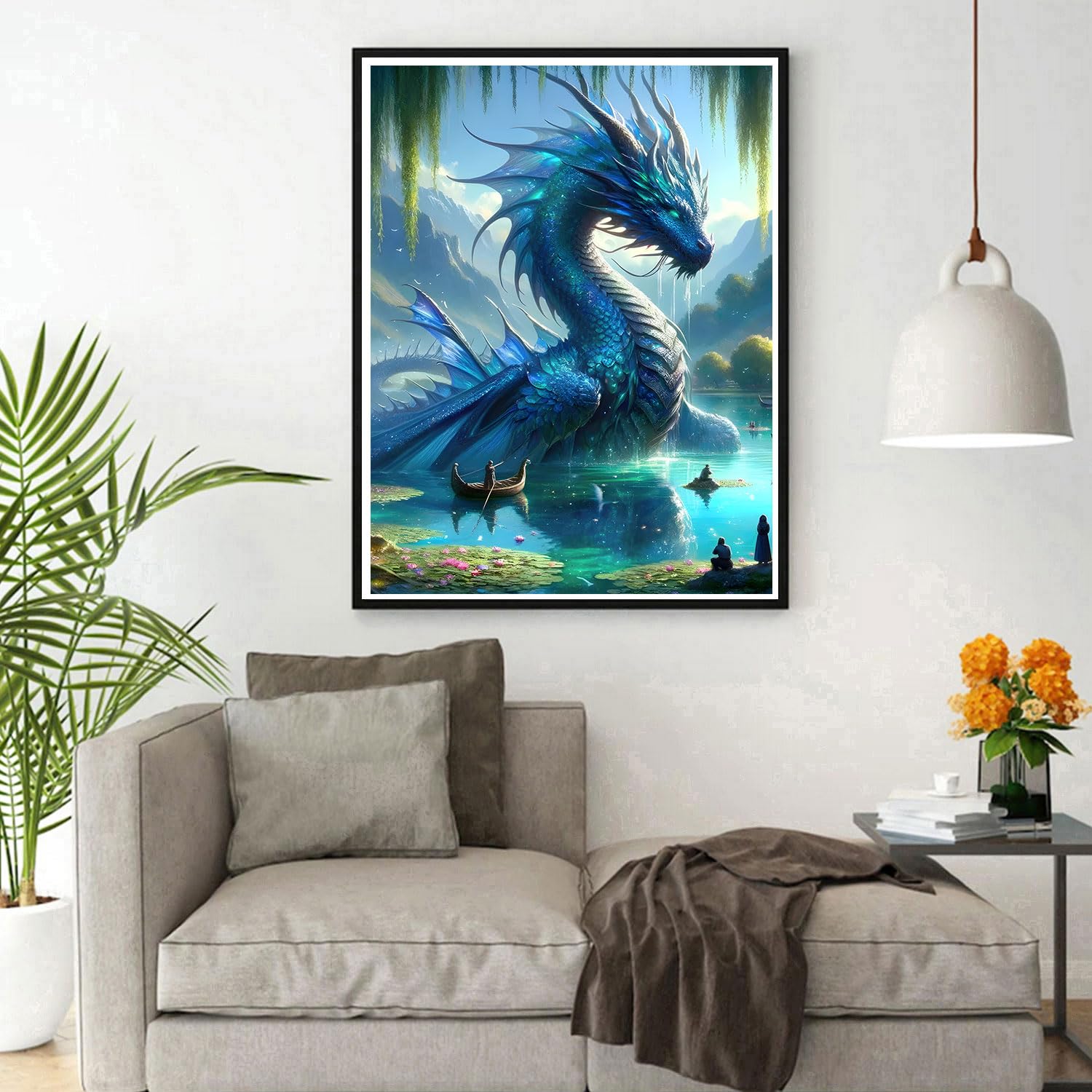 DPHERO DIY Diamant Painting Fantasietiger - 5D Diamond Art Set 30x40 Cm