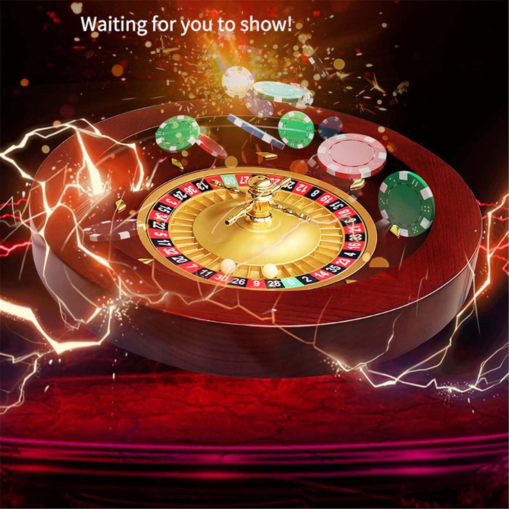 Hölzernes Roulette-Rad Roulette Aus Holz Tischspiel Plattenspieler Roulette Radsatz Roulette Spiel Casino Set Roulette Rad Holz Der Rotor Ist Aus Massivem Aluminium,E