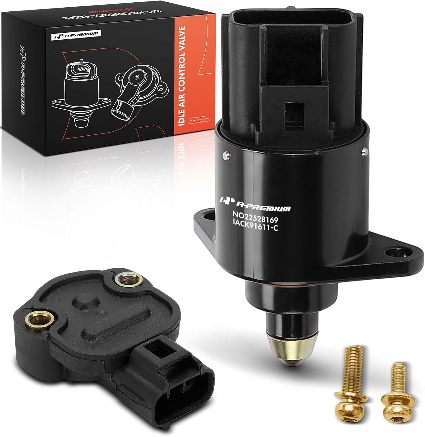 A-Premium Idle Air Control Valve IAC + Throttle Position Sensor TPS Compatible with Chrysler PT Cruiser 2001-2002, 2.4L