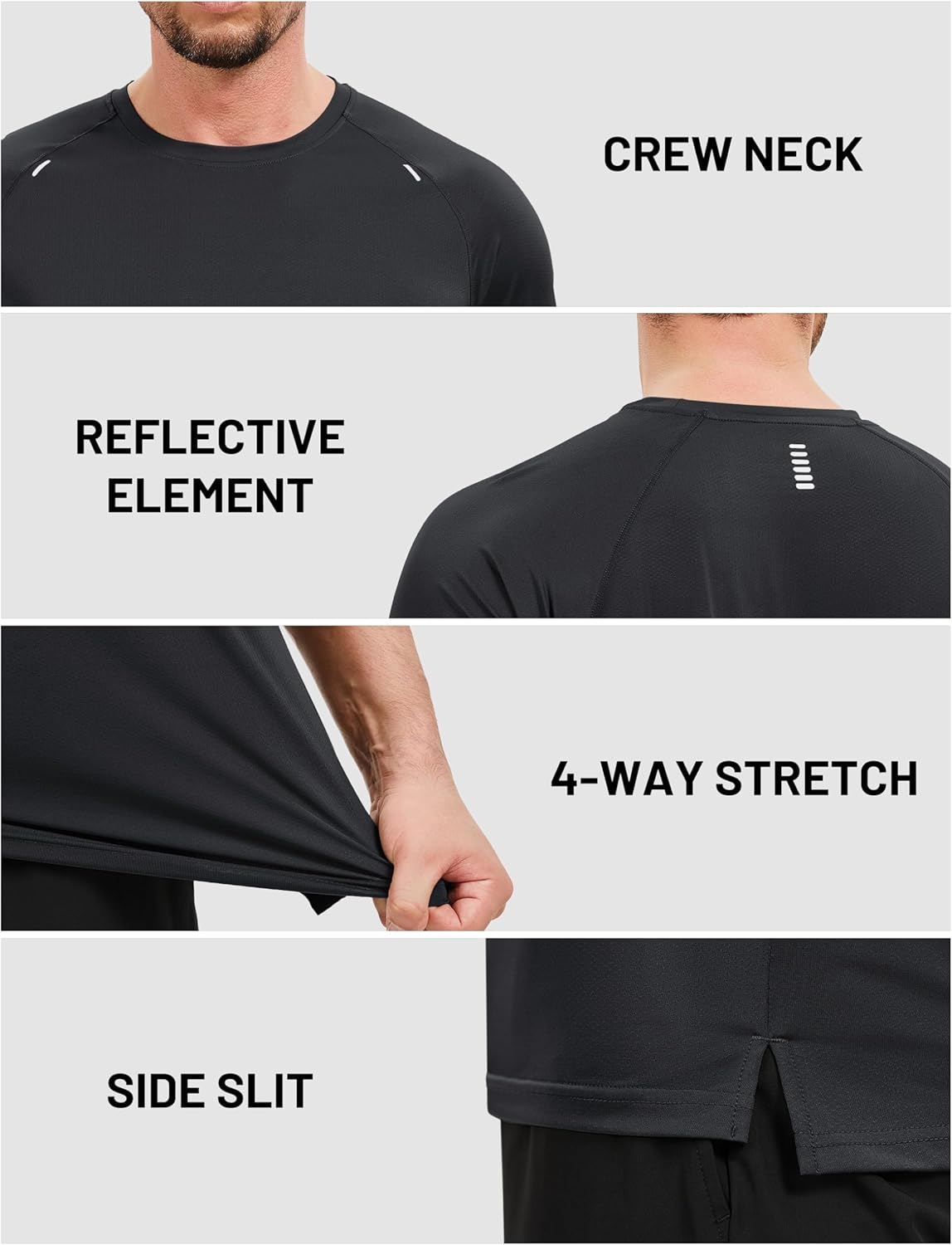 TACVASEN Men's Workout Shirts Athletic Dry Fit Mesh Short Sleeve Shirts Moisture Wicking Running Performance Gym Tee - Image 5