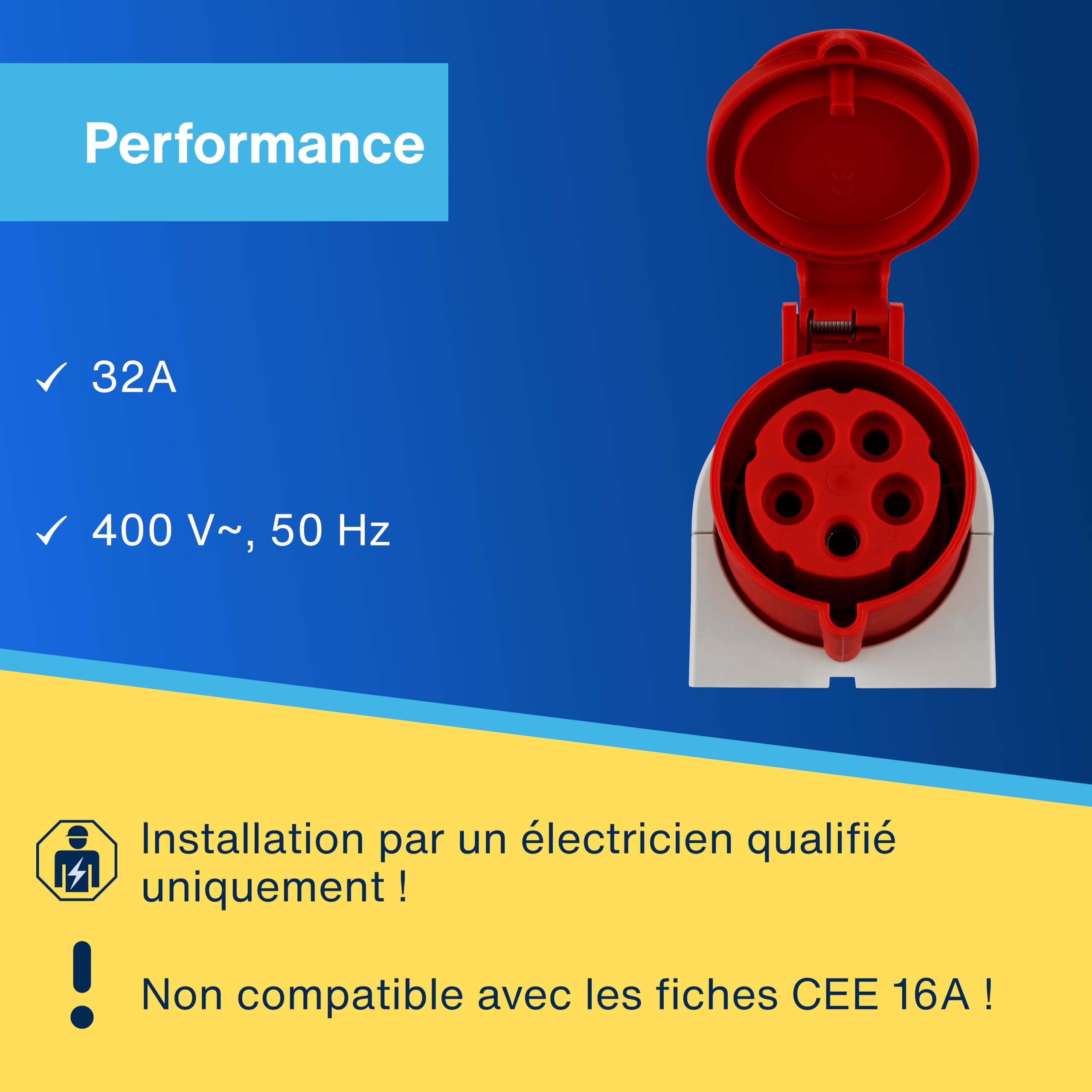 REV Ritter prise IP44 femelle (32 A), 100 x 50 x 50 cm