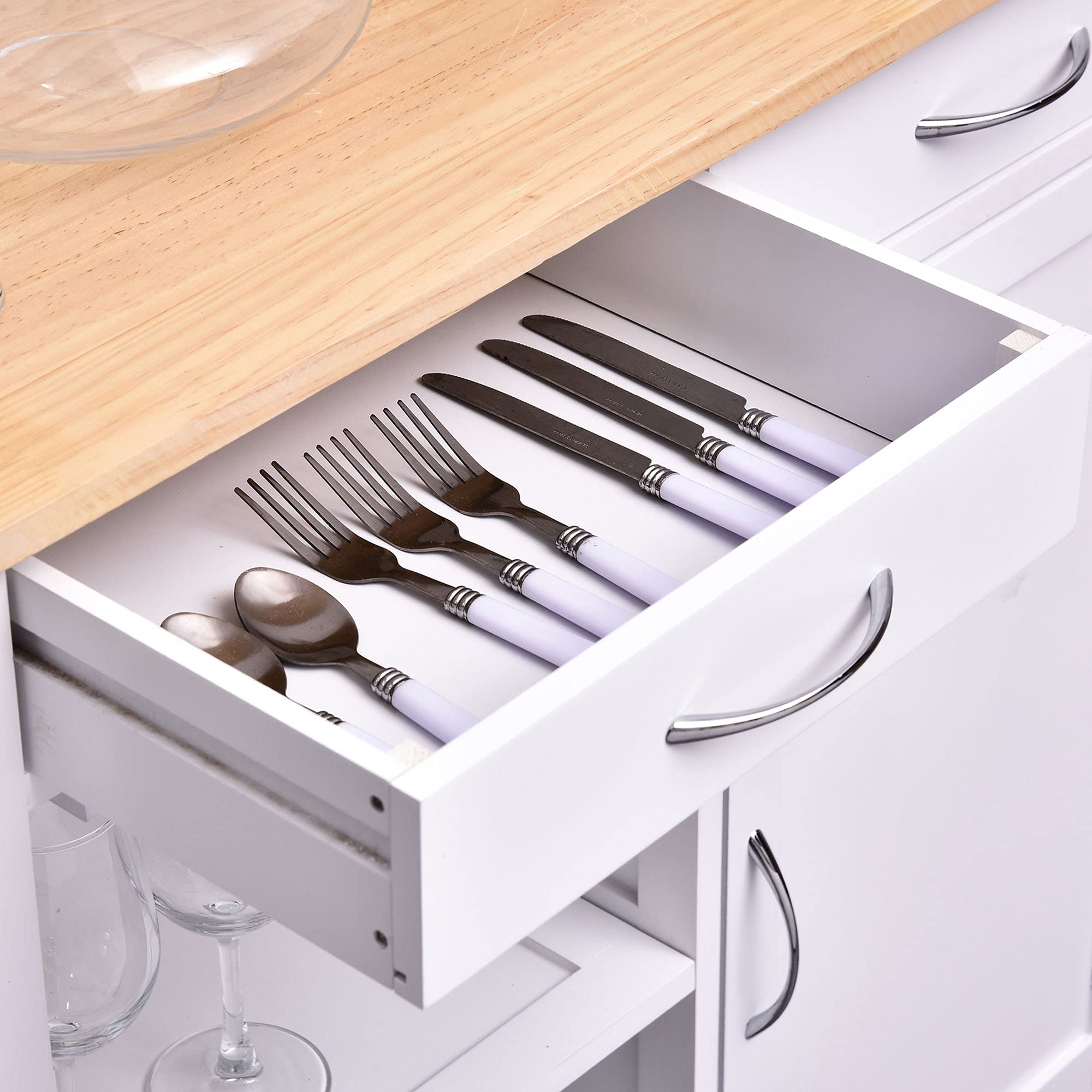 HomCom Carro de Cocina Carrito de Servir Multiusos Estantería Carrito Auxiliar con Ruedas 88.5x40x86cm