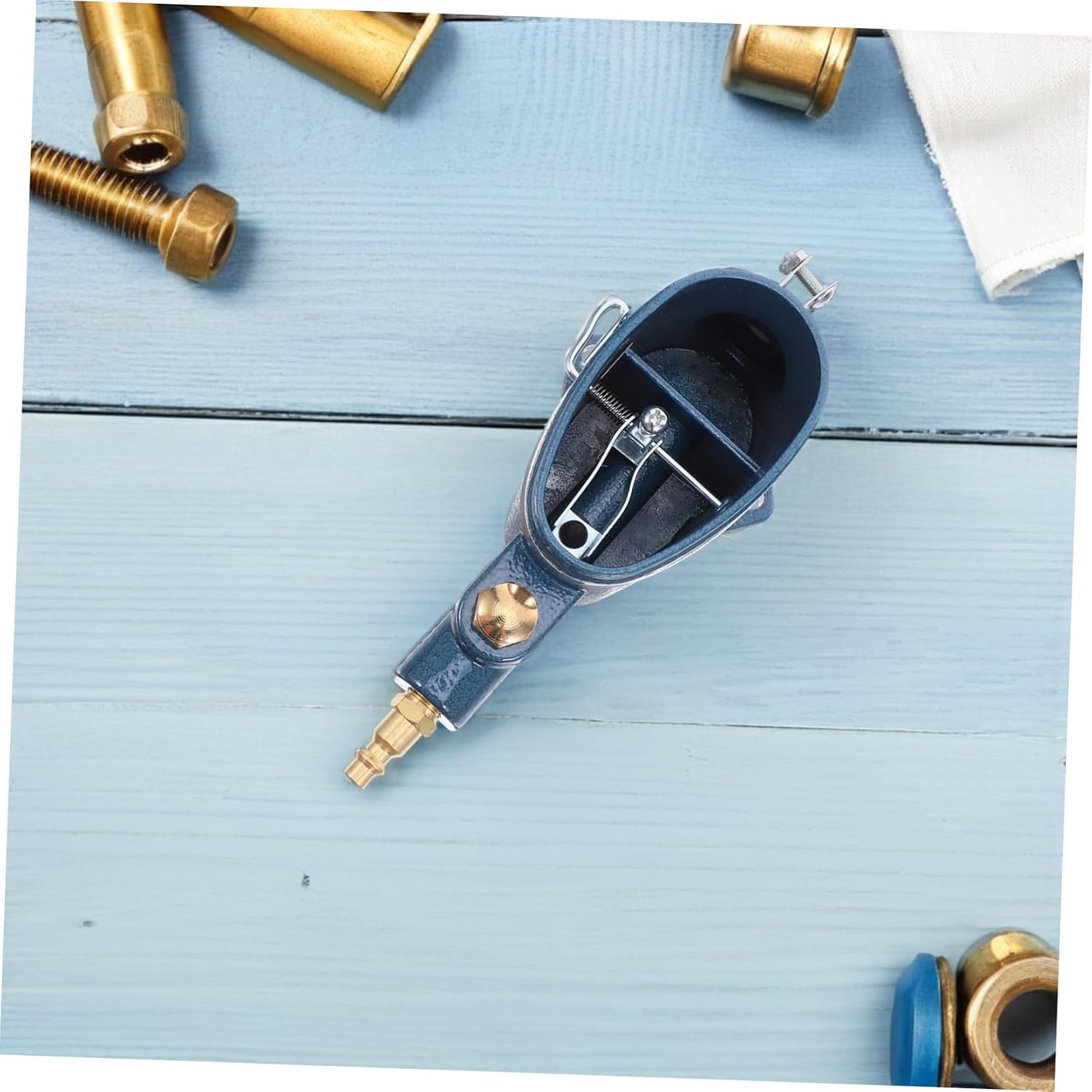 VALICLUD Efficient Pneumatic Spark Plug Cleaner Kit with Abrasive Material and Fabric Bag Reusable Air Sandblaster Tool for Motorcycles Cars Engines Portable and Easy Operation for Carbon