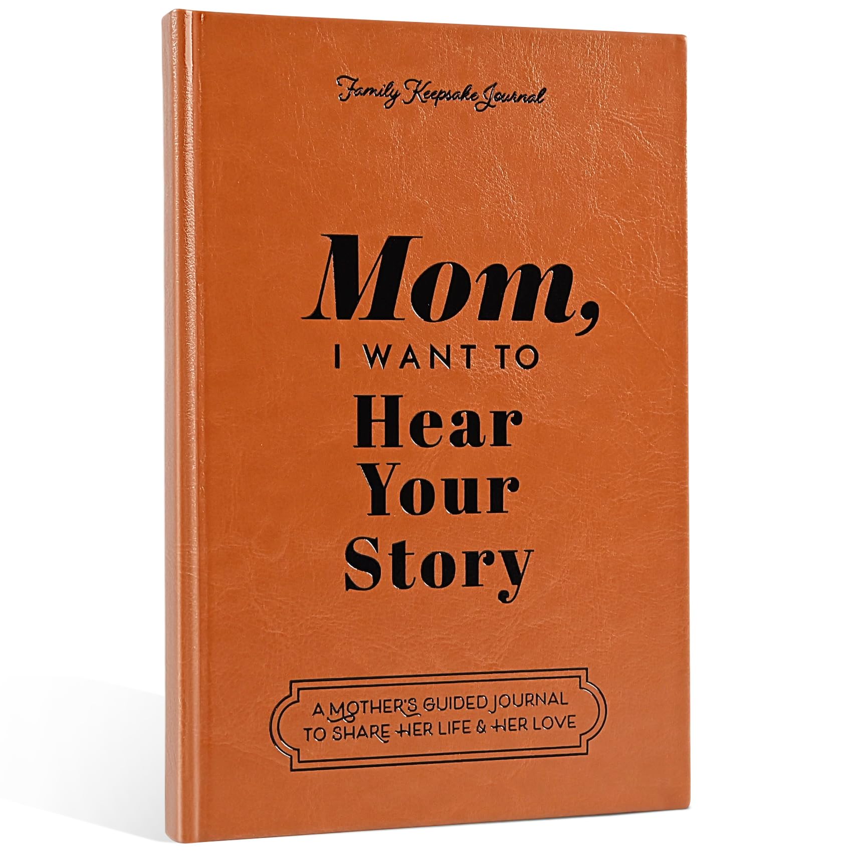 UMiWEi Mom, I Want To Hear Your Story, A Mother's Guided Journal To Share Her Life & Her Love, Tell Me Your Life Story Journal, Leather Wrapped Hardback,Meaningful Memory For Mom Great Gift