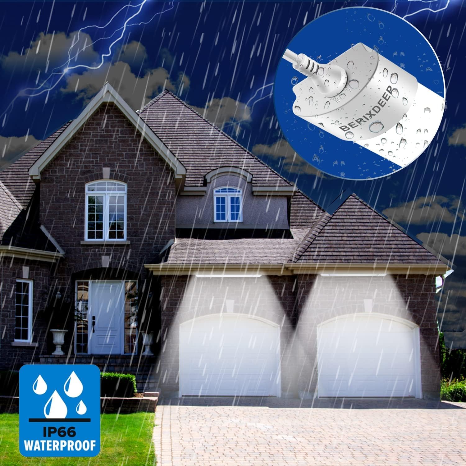 Feuchtraumleuchte LED mit Stecker 60CM 18W 1800LM, LED Röhre 4000K Wasserfest Flimmerfrei IP65, LED Werkstatt Deckenleuchte Lampe Tageslicht für Garage Keller Werkstatt Büro