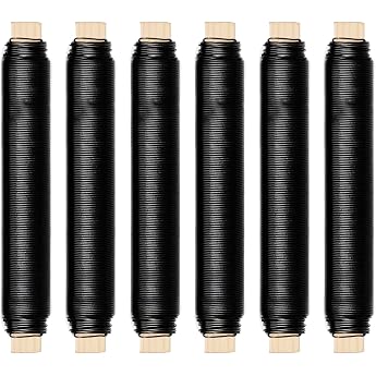 6 Rolls of Flower Wire Black Binding Wire 0.7 mm x 35 m Winding Wire on Wooden Wrap Craft Wire Black Flower Binding Wire for 