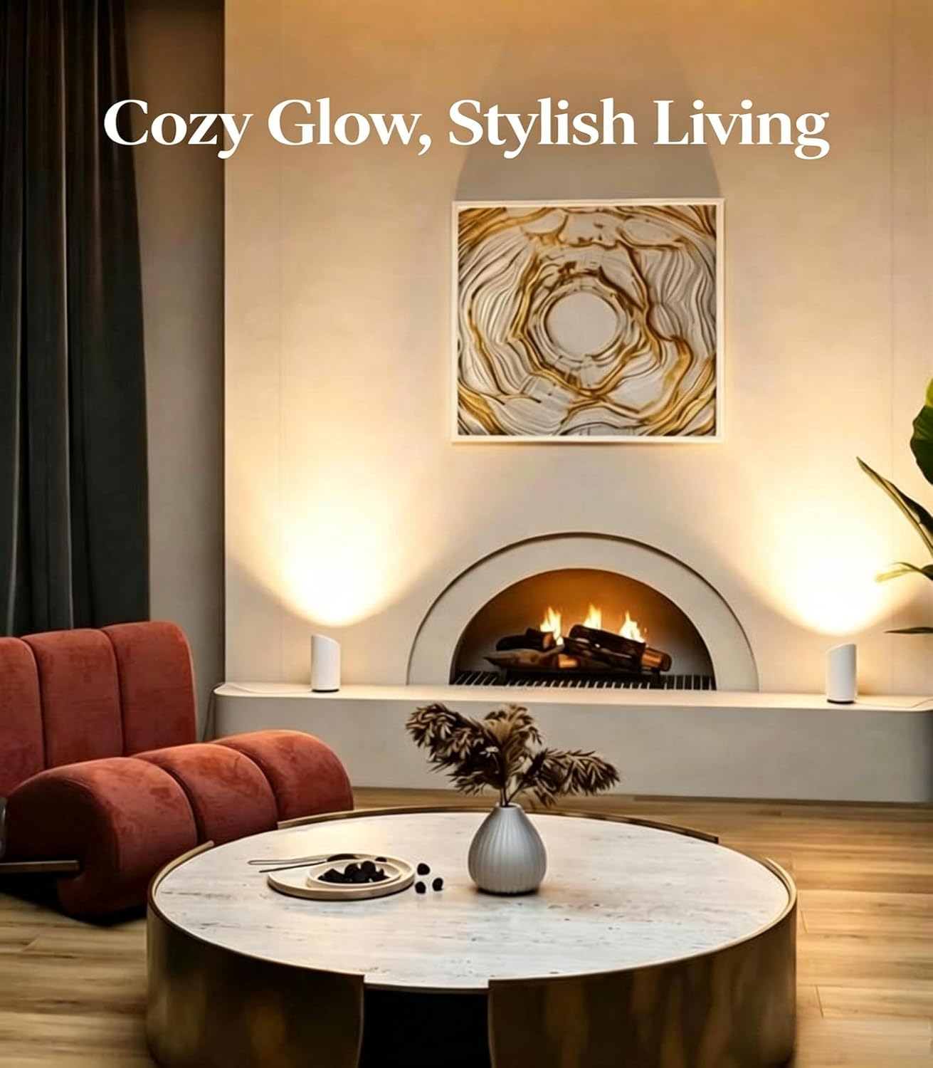 6W Up Lighting Indoor Floor Can Light with GU10 Bulb, Warm White Uplights Indoor Floor Spotlight for Plants, Wall & Artwork, Plug in Uplighter with Foot Switch for Living Room Bedroom,4Pack image 5