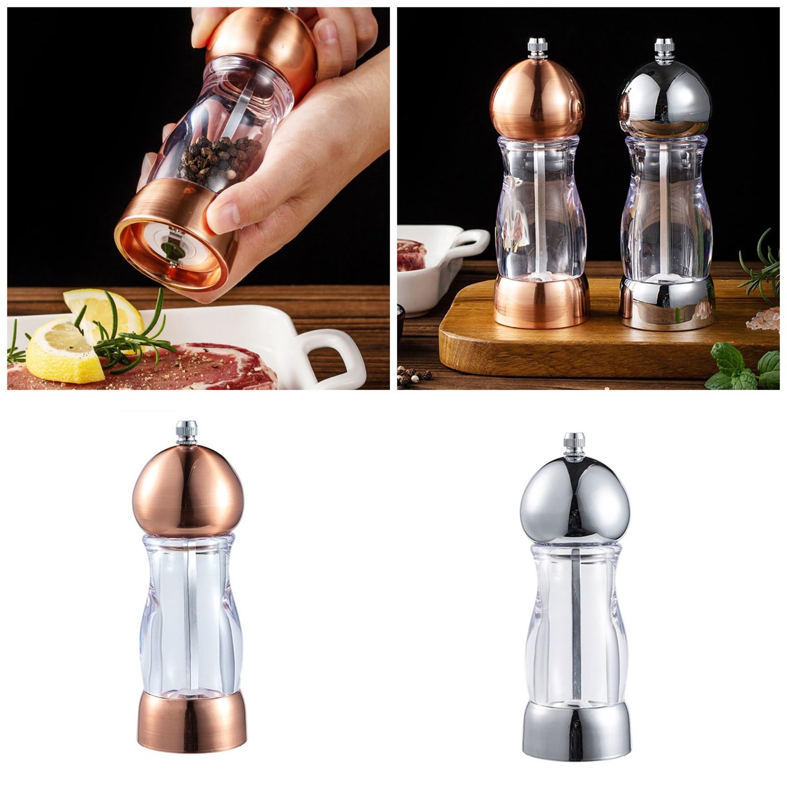 Ldabrye Manual Grinder Salts and Peppers Mill Simple and Functional Kitchen Tool Spices Grinding Utensils