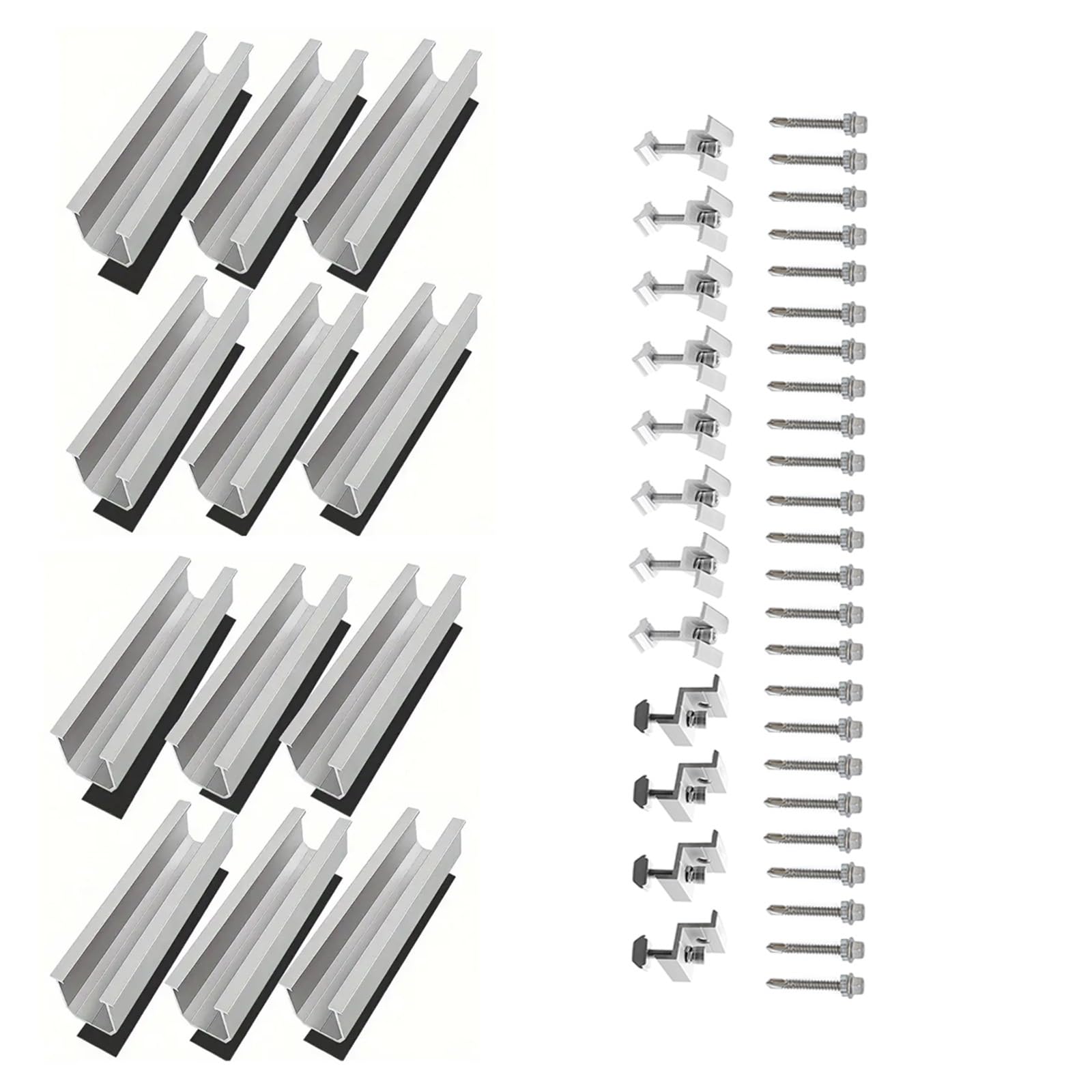 Opqwapece One Color 12Pcs Solar Mounting Bracket Kit|Aluminum Roof Clamp Solar Panel Fixed Installation
