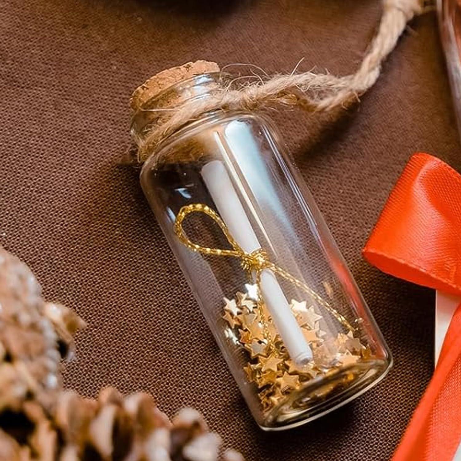 Botellas de vidrio con tapa de corcho, 5 ml, mini frascos de vidrio para manualidades, decoración de bodas o fiestas