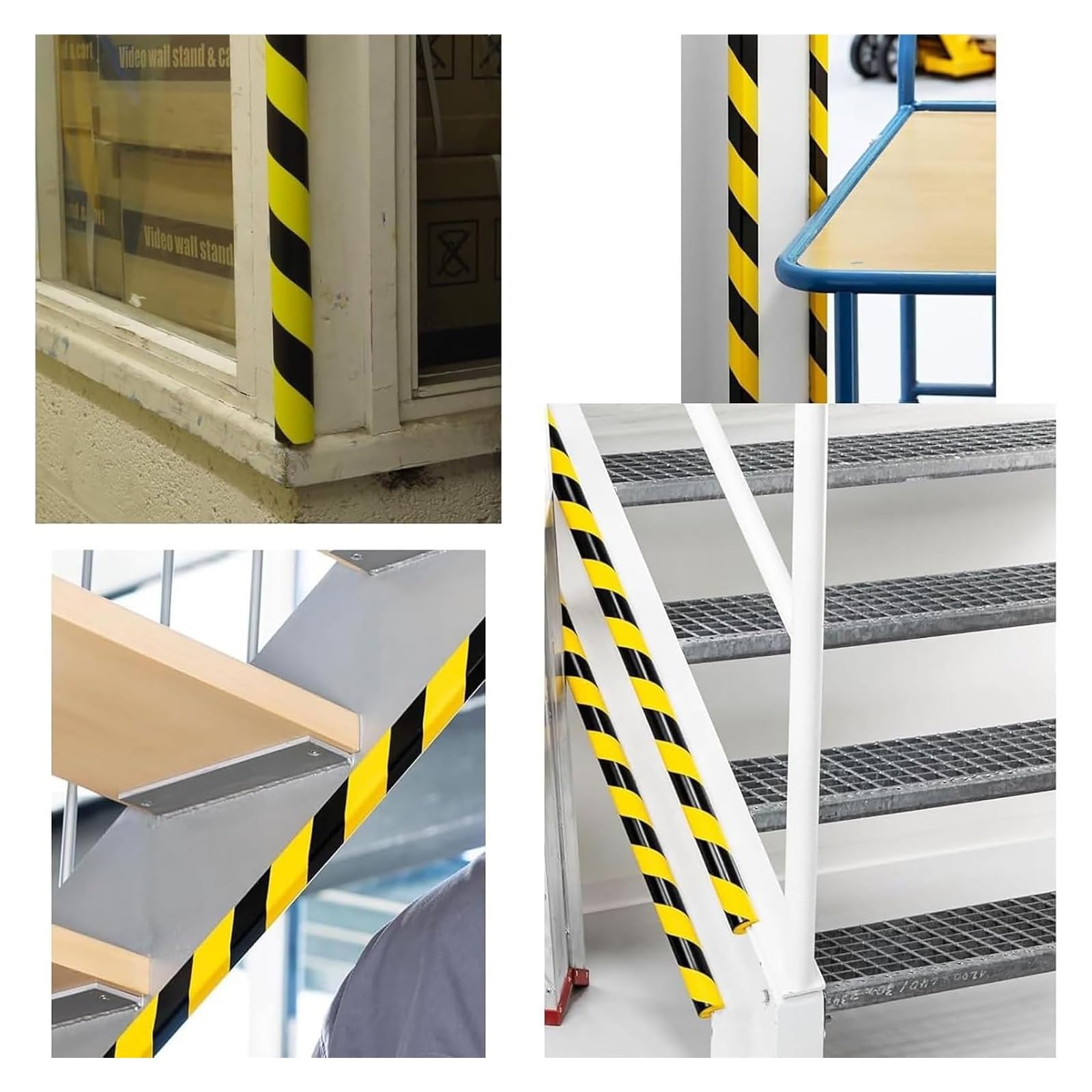 Protectores de Bordes de Espuma de 39" - Protectores de Esquinas autoadhesivos con Rayas Amarillas y Negras for Mayor Seguridad en hogares y Lugares de Trabajo(Flat-Shaped,5PCS)